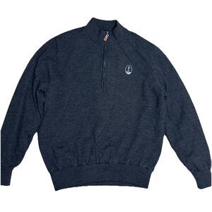 Turtleson Fully Lined Mens XL Golf Sweater Extra Fine Merino Wool 1/4 Zip